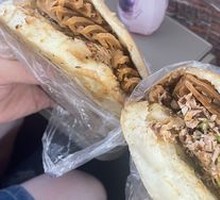 Skewered Burnt Pancake with Meat and Tofu
