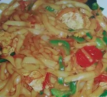Tomato and Egg Stir-Fried Knife-Cut Noodles