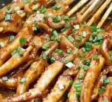 Flaming Iron Plate Squid Rings