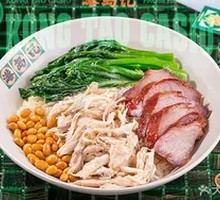 Barbecue Pork and Shredded Chicken Rice Bowl