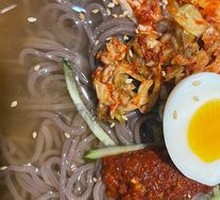 Buckwheat Cold Noodles with Fried Chicken Cutlet