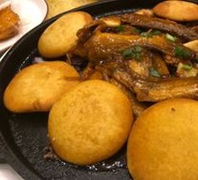 Fried Yellow Croaker with Corn Cake