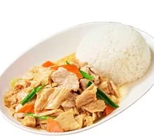 Fried Tofu Skin with Pork Rice