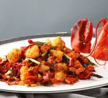 Golden Herb Stir-fried Lobster with Red Chili
