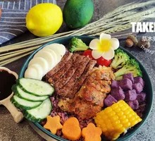 Steak and Cod Low-Fat Rice Bowl