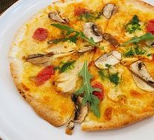 Signature Chicken Mushroom Thin Crust Pizza