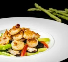 Pan-fried Stuffed Asparagus with Australian Squid