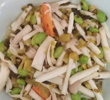 Salted Vegetable Stir-fried with Mushrooms