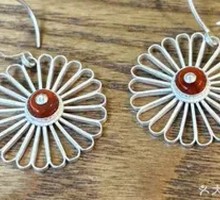 Silver Sunflower Glimmer Earrings