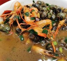 Screw Shell and River Shrimp Stir-fry