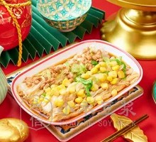 Corn and Pork Steamed Rice Noodle Roll