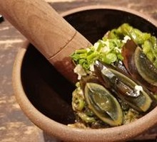 Eggplant and Pepper with Century Egg