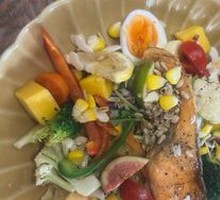 Pan-Seared Salmon Mashed Potato Salad