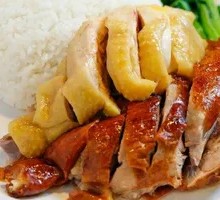 Steamed Chicken with Roast Duck