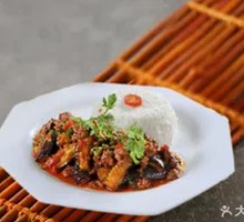 Braised Eggplant with Pork Shreds Rice