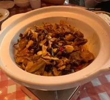 Ginseng Mushroom Stir-Fried with Pork Belly