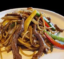 Black Pepper Beef Spaghetti