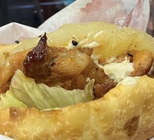 Grilled Pineapple Chinese Burger