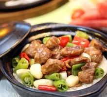 Chicken and Pork Rib Bok Choy Claypot Rice