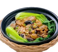 Chicken Egg Roll Potato Claypot Rice