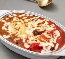 Fresh Tomato Chicken Cutlet with Cheese Beef Sauce Baked Rice