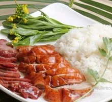 Honey-glazed Barbecue Pork and Roast Duck Rice