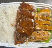 Roast Goose with Salt-Baked Chicken Rice