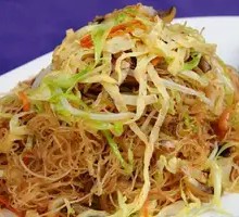 Egg and Meat Fried Rice Noodles