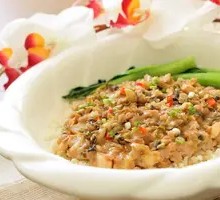 Mei Cai Pork Patty Steamed Rice