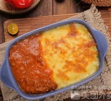 Tomato Meat Sauce Cheese Baked Rice
