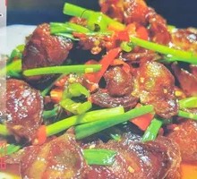 Stir-fried Garlic Greens with Chinese Sausage