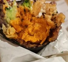 Double Egg Yolk Rice Ball with Egg Custard