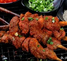 Grilled Lamb Skewers on Red Willow Branches