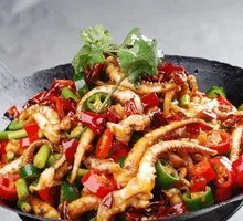 Spicy Squid Tentacles in Dry Pot