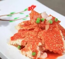 Tomato Sauce Crispy Rice Cake