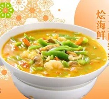 Handmade Noodle Dumplings with Seafood Stew