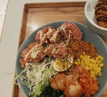 Pink Cherry Fried Chicken Cubes Energy Bowl