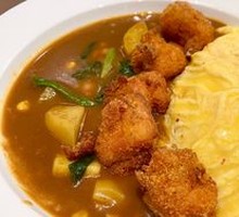 Fried Chicken Curry Omelette Rice