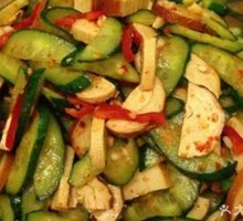 Cucumber with Tofu Skin Salad