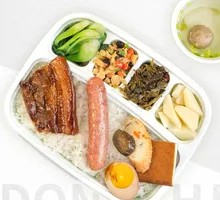 Braised Pork and Sausage Rice Bowl