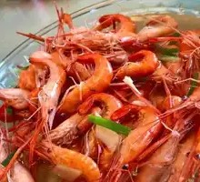 Boiled River Shrimp in Salt Water
