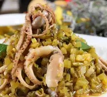 Octopus with Pickled Mustard Greens