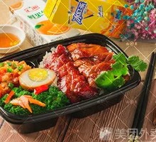 Roast Goose with Barbecue Pork Rice