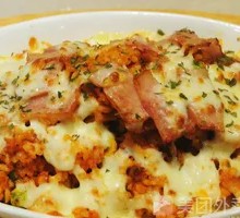Bacon and White Mushroom Italian Baked Rice