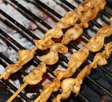 Grilled Chicken Skin Skewers