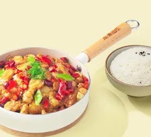 Stir-Fried Chicken and Crispy Pork Combo