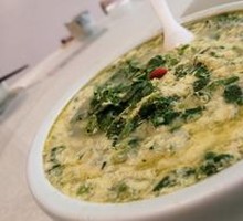 Tofu and Pea Shoots Steamed Egg