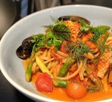 Spicy Seafood Wide Noodles