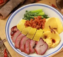 Char Siu and White-Cut Chicken Rice