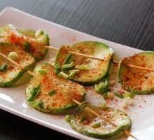 Fried Small Cucumber Skewers